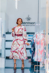 Elegant multicolor midi dress
